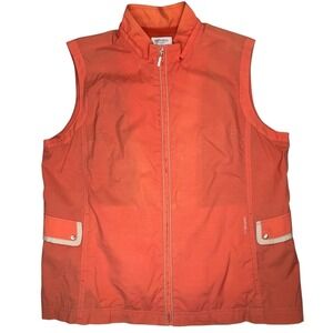 Imperial Hybrid‎ Casual Orange Golf Vest Womens L Zip Lightweight Full Zip